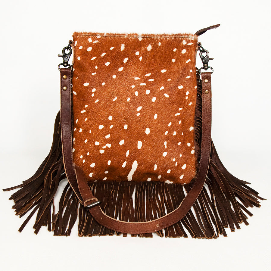 American Darling Messenger Hand Tooled Hair On Genuine Leather Western Women Bag Handbag Purse | Cute