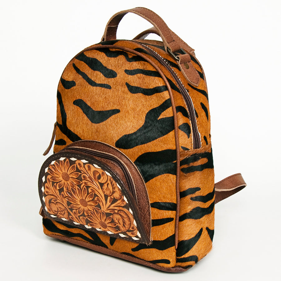 American Darling Backpack Hand Tooled Hair on Genuine Leather Western Women Bag | for Laptop School Purse Travel - Uhorse