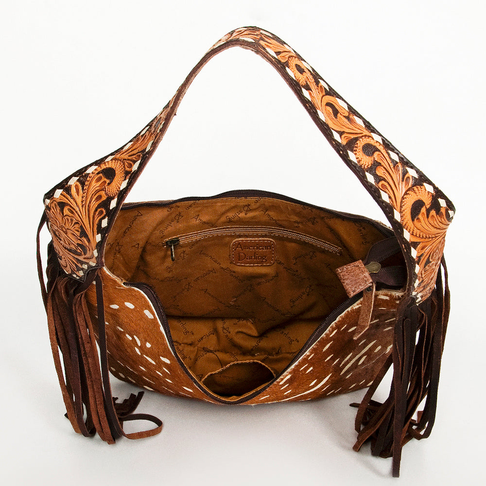 American Darling Hobo Hair-On Saddle Blanket Fabric Genuine Leather Western Women Bag | Handbag Purse Bags for Wallet Cute