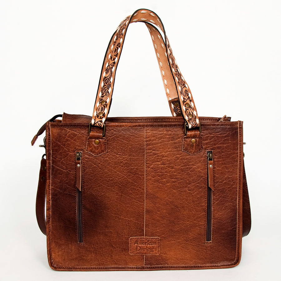 American Darling Women's Tote Bag Western Saddle Blanket Genuine Leather Handbag and Ladies Purse