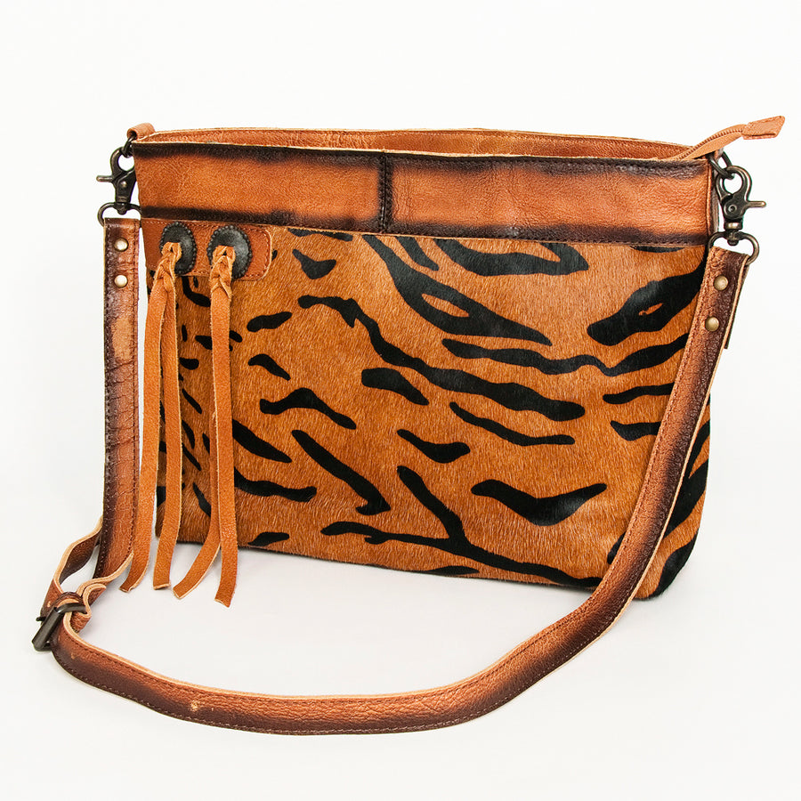American Darling Hair-On Cowhide Crossbody - Genuine Leather Western Bag - Uhorse
