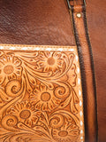 American Darling Duffel Hand Tooled Genuine Leather Western Women Bag | Handbag Duffle Weekend Travel Bags for