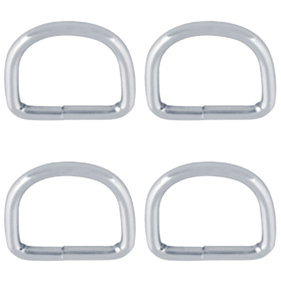 Hilason 3/4" 3.5 mm Welded Wire Dee Ring Nickel Plated Set of 4 - Uhorse