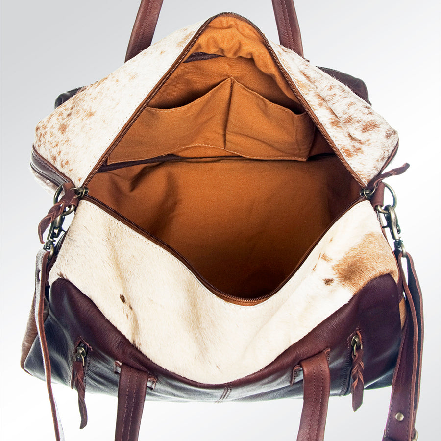American Darling Tote Bag, Western Genuine Leather Hair-On Cowhide Handcrafted Purse with YKK Zipper, 16in Wide