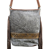 American Darling Messenger Hand Tooled Hair On Genuine Leather Women Bag Western Handbag Purse