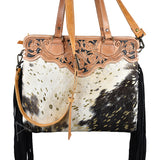 American Darling Cross Body Hand Tooled Hair on-Genuine Leather Western Women Bag Handbag Purse | Crossbody for Cute