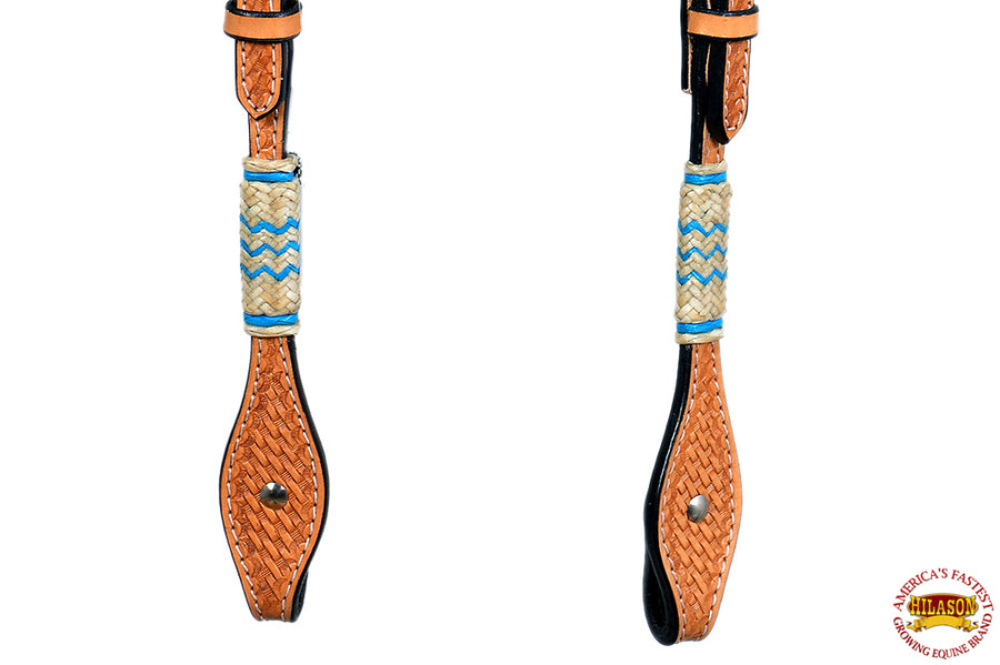 HILASON Western Horse Genuine Leather Headstall Tan Rawhide | Bridle