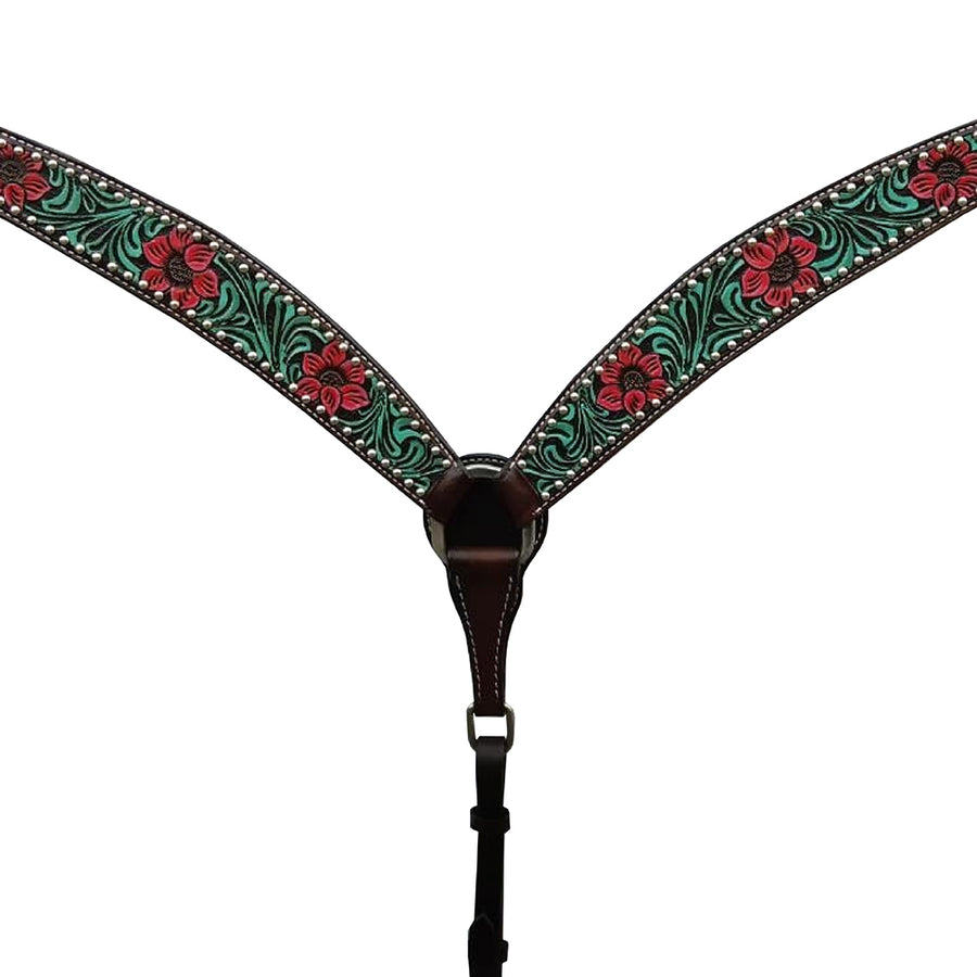 HILASON W. H. Breast Collar American Leather Dark Brown by Hilason – Cowboy and equestrian accessories