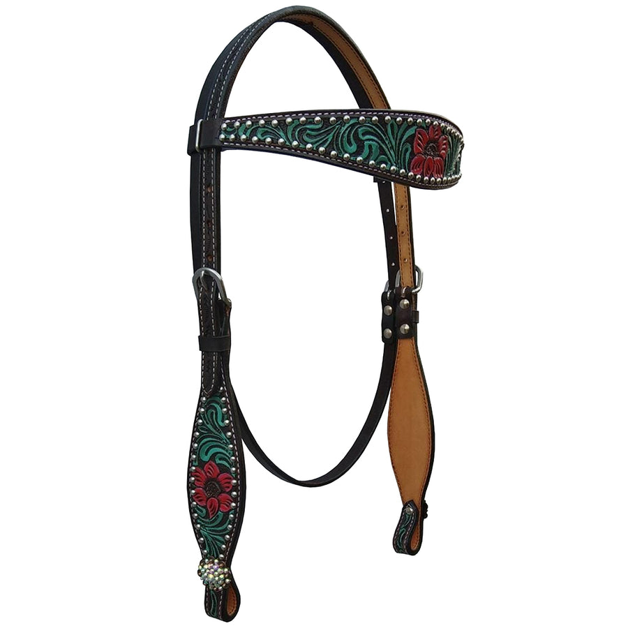 HILASON W. H. Headstall American Leather Dark Brown by Hilason – Cowboy and equestrian accessories