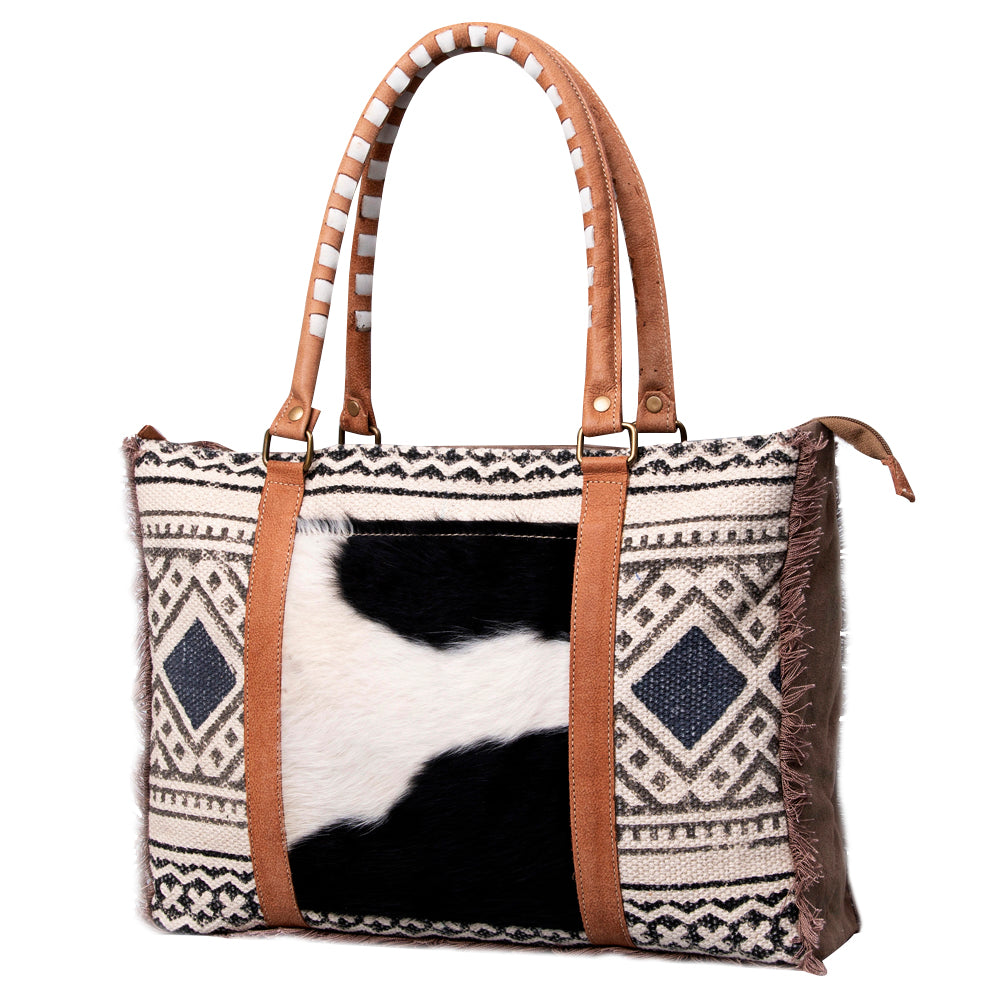 OHLAY WEEKENDER Upcycled Wool Upcycled Canvas Hair-on Genuine Leather women bag western handbag purse