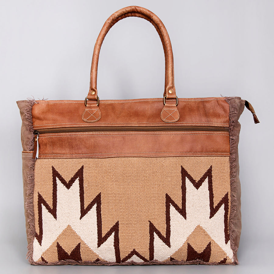 OHLAY KB473 TOTE Upcycled Wool Canvas Genuine Leather women bag western handbag purse