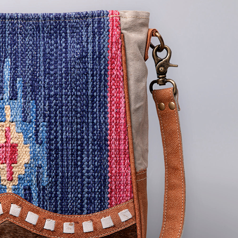 OHLAY KB480 Cross Body Upcycled Wool Upcycled Canvas Hair-On Genuine Leather women bag western handbag purse