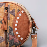 OHLAY KB485 Canteen Upcycled Canvas Genuine Leather women bag western handbag purse