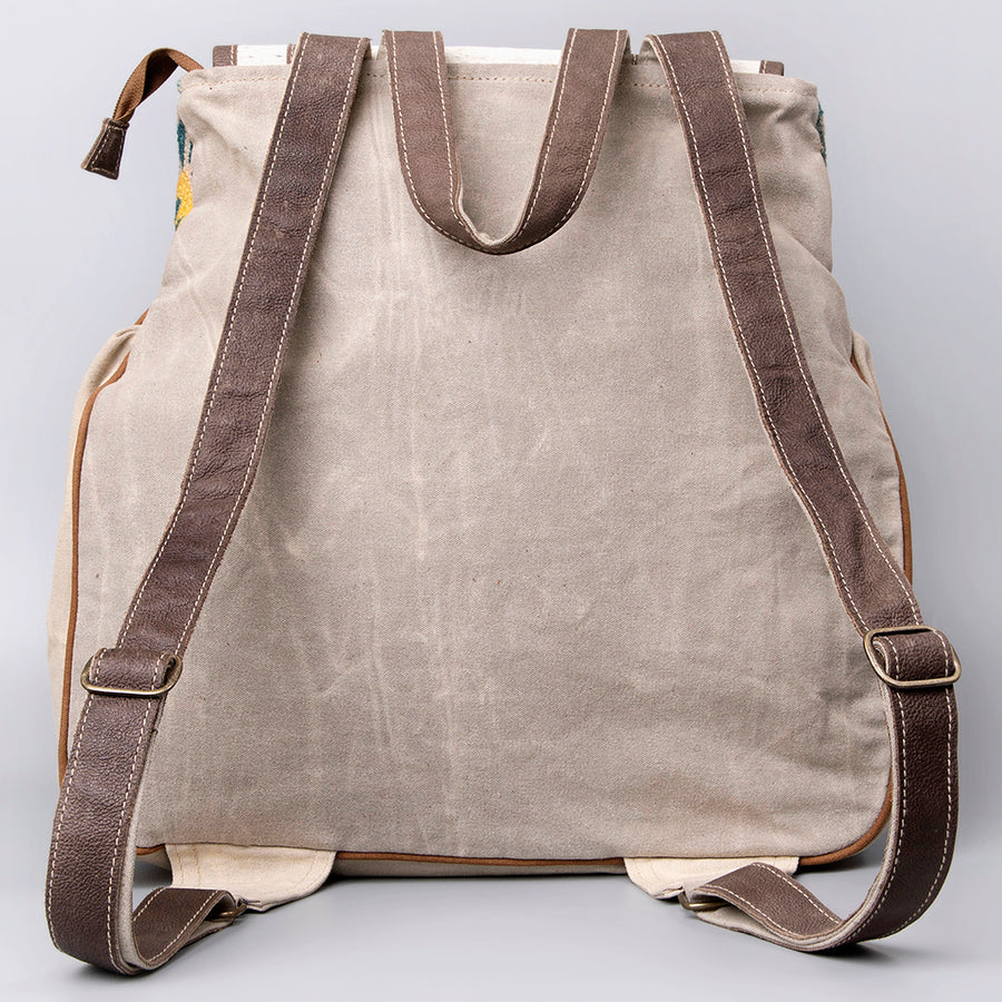 OHLAY Backpack Upcycled Canvas Hair-On Genuine Leather Women Bag Western Handbag Purse Womens Handbags Belt for Purses Summer