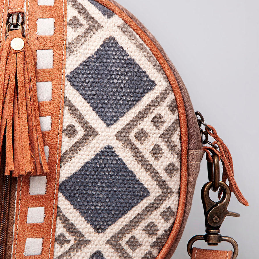 OHLAY Canteen Upcycled Canvas Genuine Leather Women's Bag Western Handbag Purse Women Handbags Belt for Purses Womens Summer