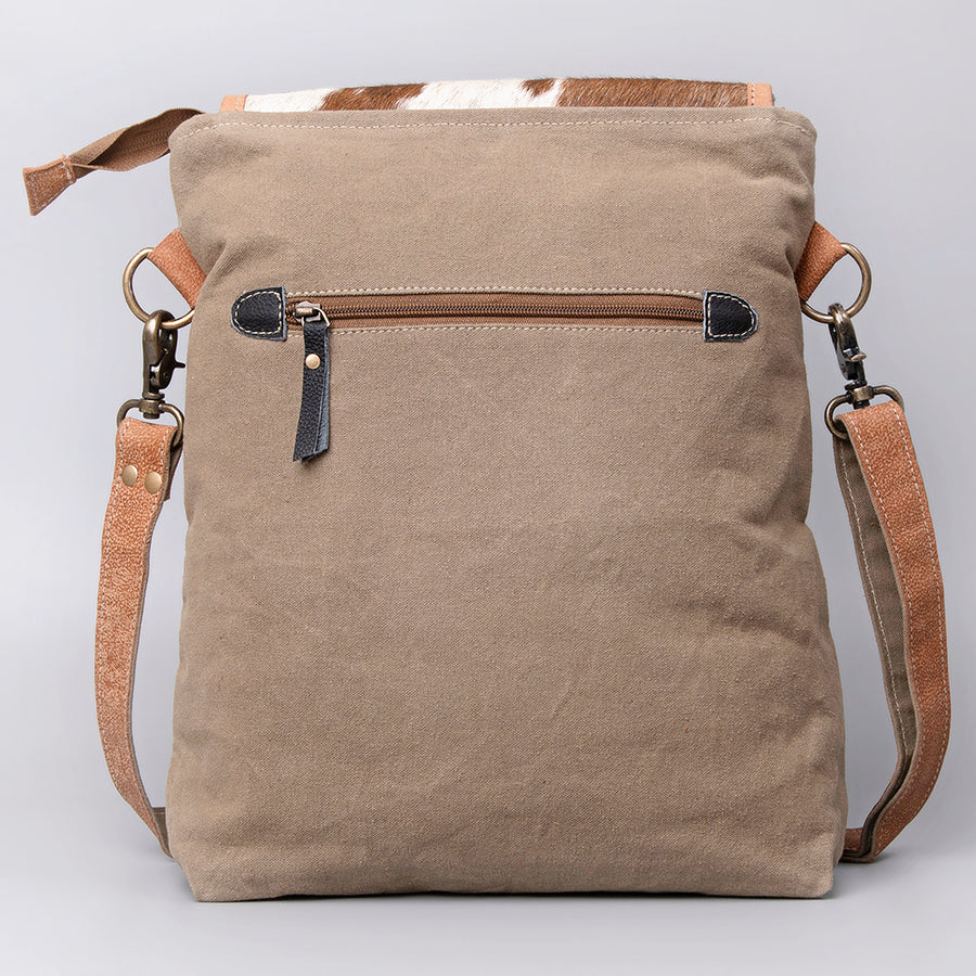 OHLAY Cross Body Upcycled Wool Canvas Hair-On Genuine Leather Women Bag Western Handbag Purse Womens Handbags Belt for Summer