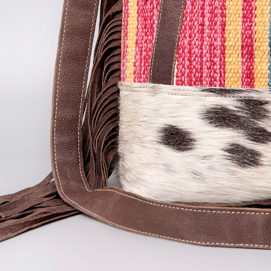 OHLAY KB499 TOTE Upcycled Wool Canvas Hair-on Genuine Leather women bag western handbag purse