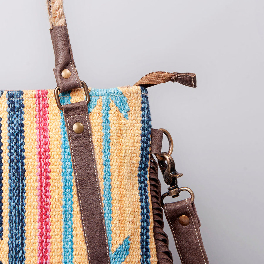 OHLAY KB499 TOTE Upcycled Wool Canvas Hair-on Genuine Leather women bag western handbag purse