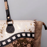 OHLAY WEEKENDER Upcycled Canvas Hair-on Genuine Leather women bag western handbag purse