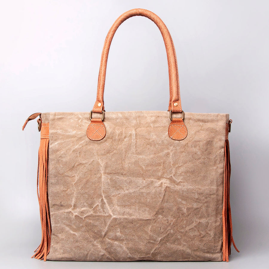 OHLAY Weekender Upcycled Wool Canvas Hair-On Genuine Leather Women Bag Western Handbag Purse Womens Handbags Belt for Summer