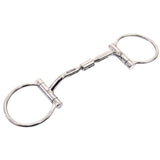 Bar H Equine Small Port D Ring Bit W/ Roller Bit Stainless Steel