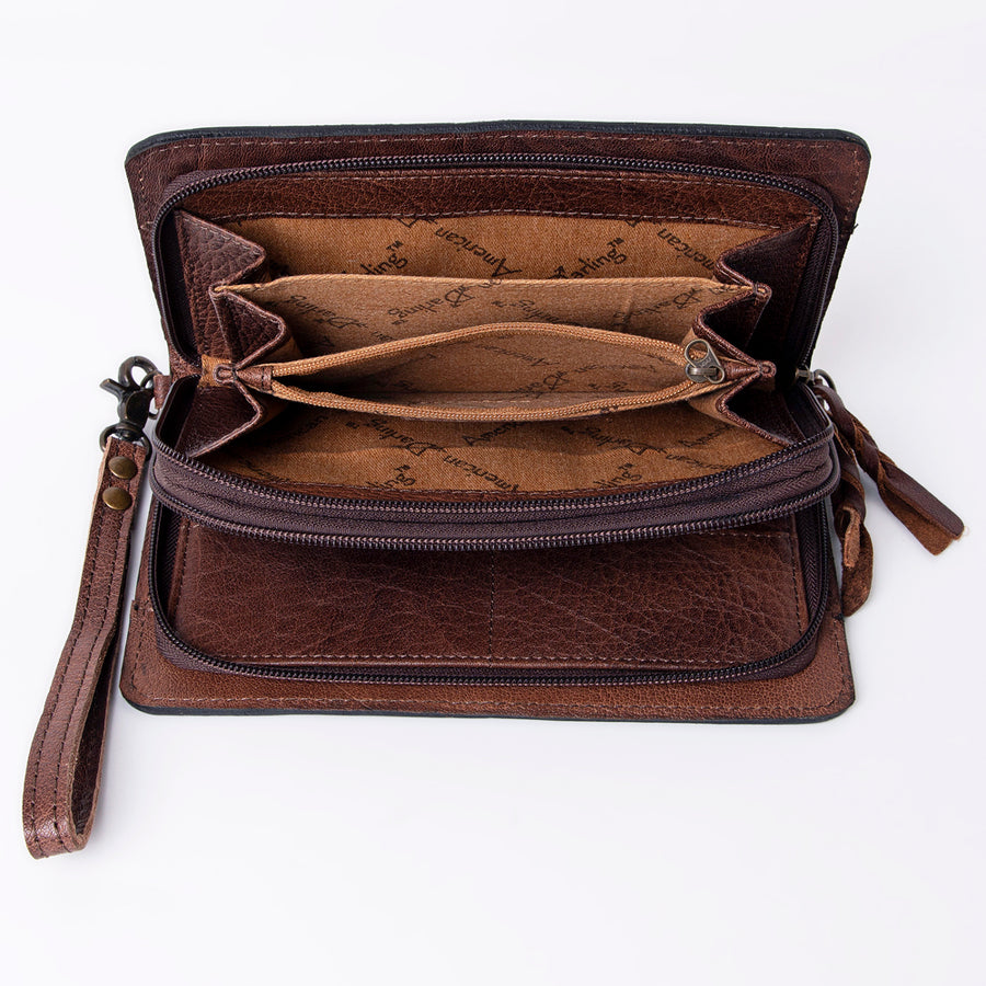 American Darling Organizer Hand Tooled Genuine Leather Western Women Bag Handbag Purse | for Cute