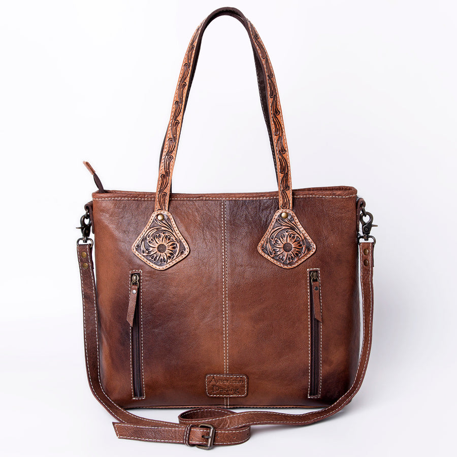 American Darling Hair-on Cowhide Leather Tote Bag – Fringed Western Style, Genuine Leather, Everyday Handbag