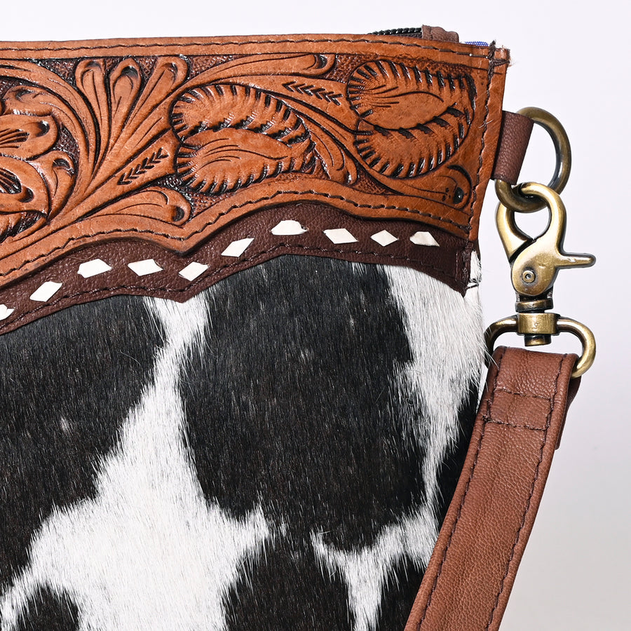 OHLAY Hobo Hand Tooled Hair-On Genuine Leather Women Bag Western Handbag Purse | Womens Handbags Belt for Summer