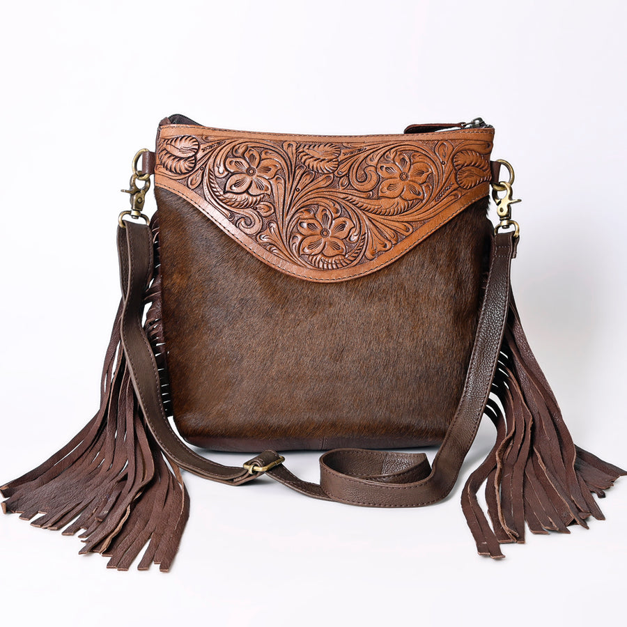 OHLAY Hobo Hand Tooled Hair-On Genuine Leather Women Bag Western Handbag Purse | Womens Handbags Belt for Summer