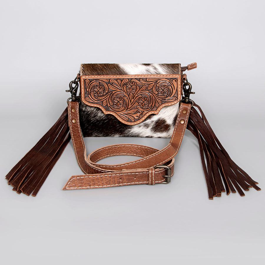 American Darling Envelope Hand Tooled Hair Genuine Leather Western Women Bag | for Cute