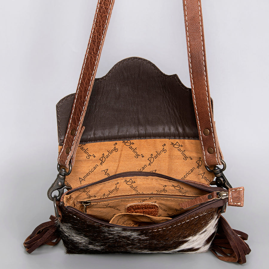 American Darling Envelope Hand Tooled Hair Genuine Leather Western Women Bag | for Cute