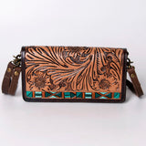 American Darling Wallet Hand Tooled Genuine Leather Western Women Bag | Handbag Purse Wristlet Travel Clutch