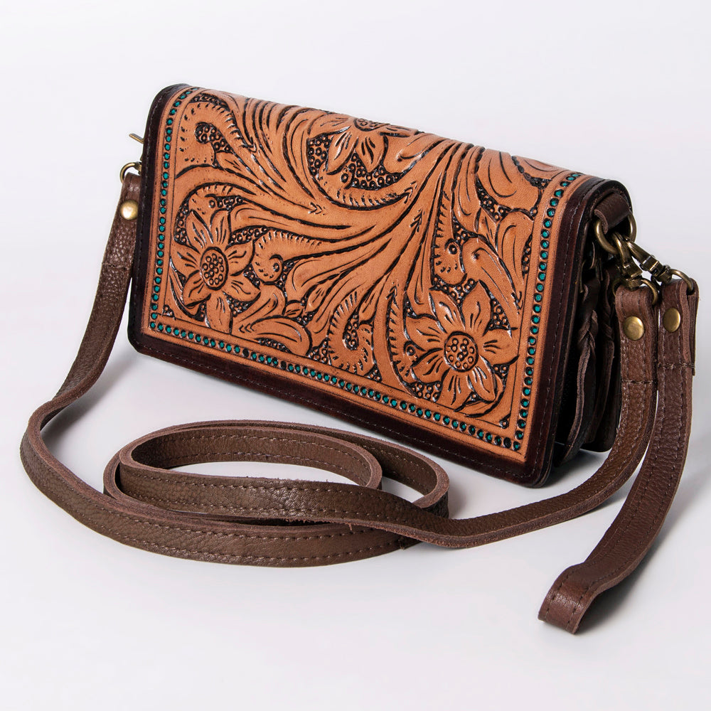 American Darling Wallet Hand Tooled Genuine Leather Western Women Bag | Handbag Purse Wristlet Travel Clutch