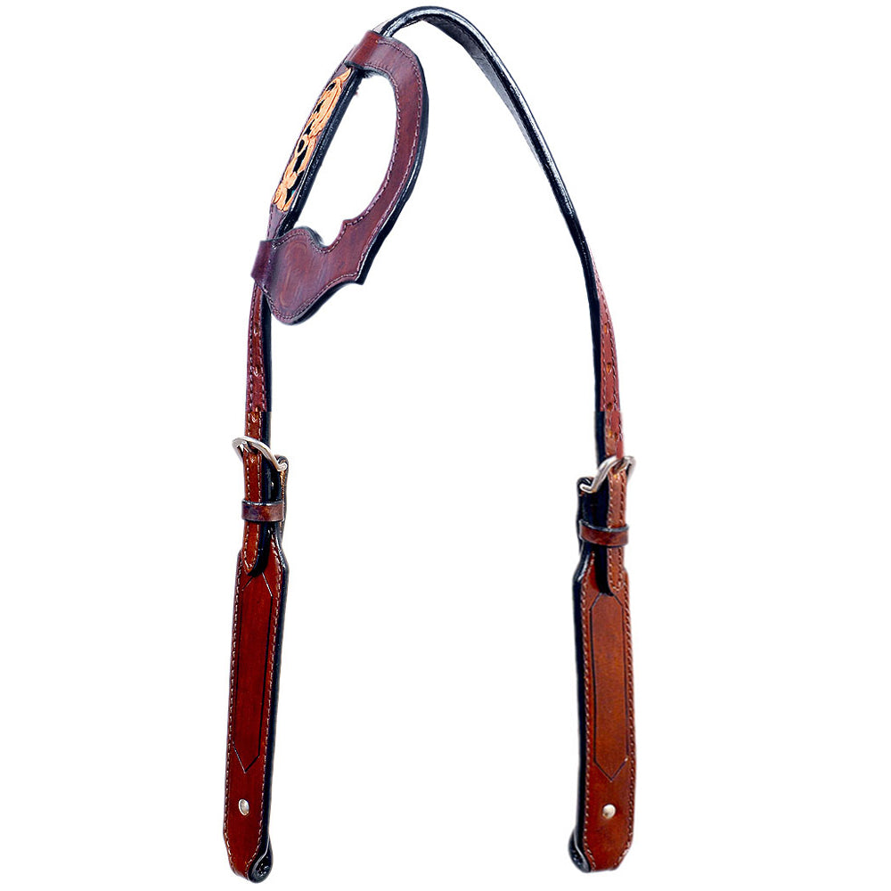 Hilason Western Horse Leather Headstall Mahogany