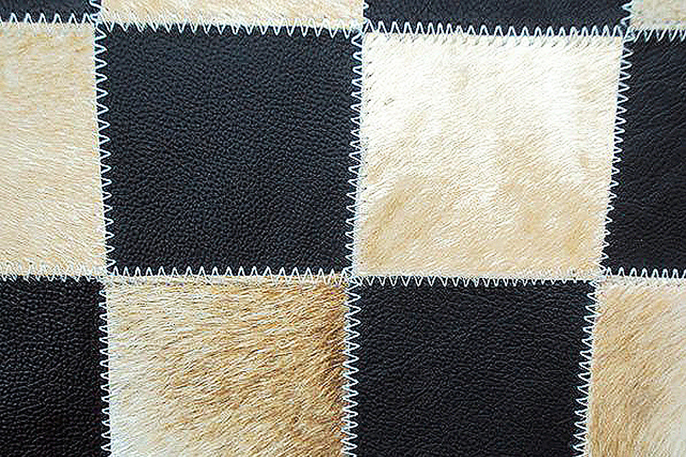 Pl424F- Smooth Leather Patchwork Cushion Pillow Cover 16 X