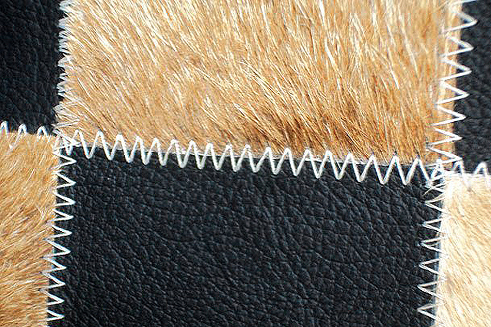 Pl424F- Smooth Leather Patchwork Cushion Pillow Cover 16 X