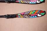 HILASON Western Horse Genuine Leather Printed One Ear Headstall Black
