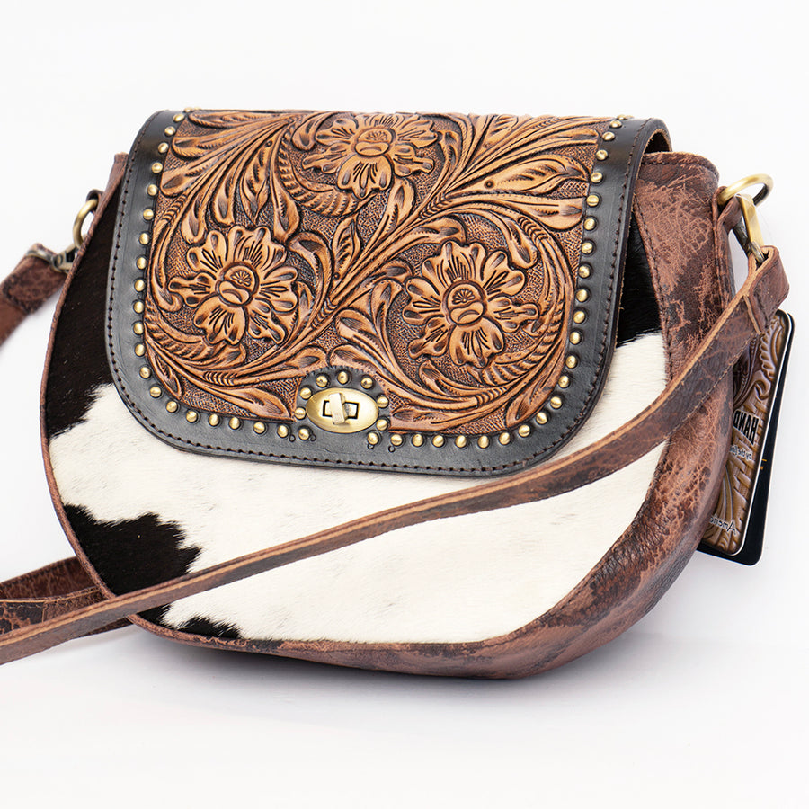 American Darling Cross Body Hand Tooled Hair on Genuine Leather Western Women Bag | Handbag Purse Crossbody for Cute - Uhorse