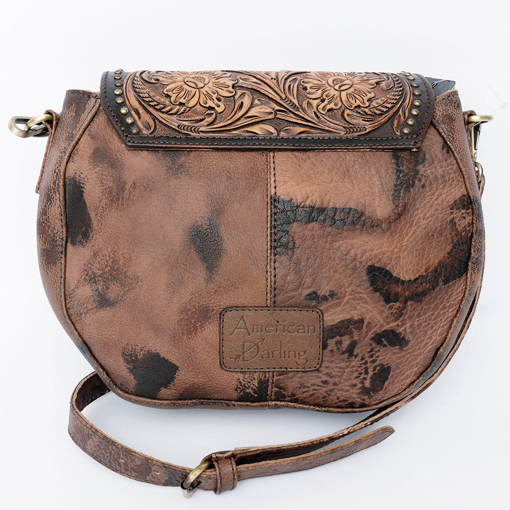 American Darling Cross Body Hand Tooled Hair on Genuine Leather Western Women Bag | Handbag Purse Crossbody for Cute