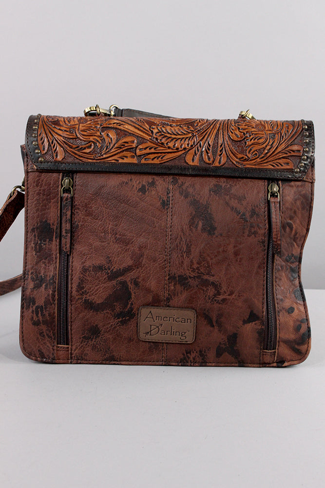 American Darling Cross Body Hand Tooled Hair on Genuine Leather Western Women Bag | Handbag Purse Crossbody for Cute