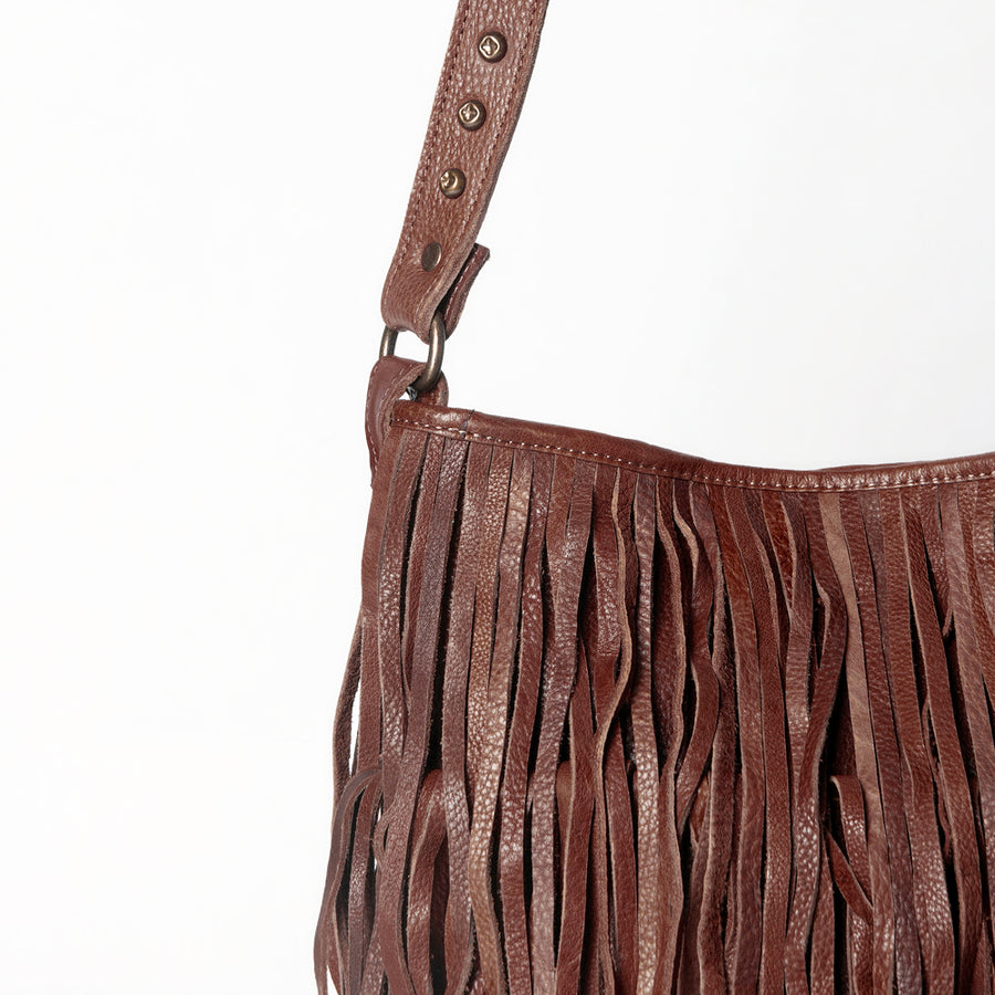 American Darling Large Cross body Bag Western Genuine Leather Handcrafted Purse with Fringes and YKK Zipper