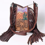 American Darling Large Crossbody Hand Tooled Hair On Genuine Leather Women Bag Western Handbag Purse
