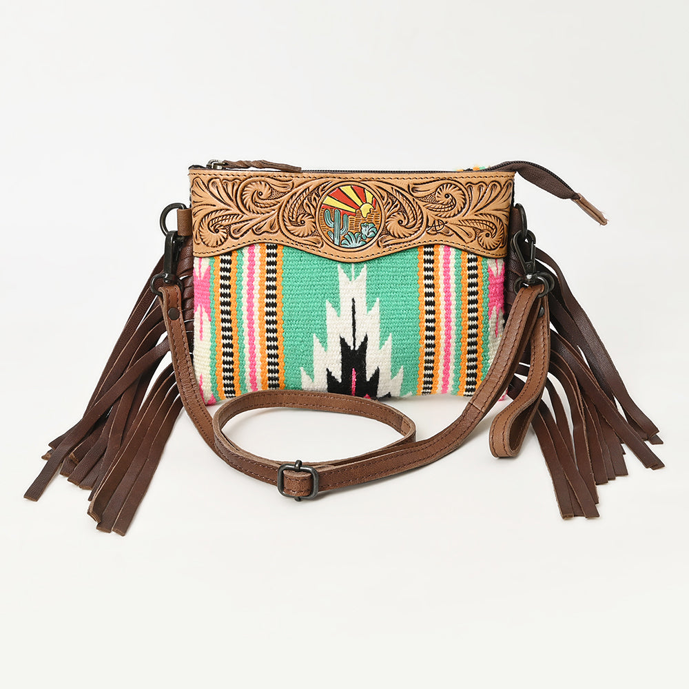 American Darling Cross Body Hand Tooled Saddle Blanket Genuine Leather Western Women Bag Handbag Purse | Crossbody for Cute