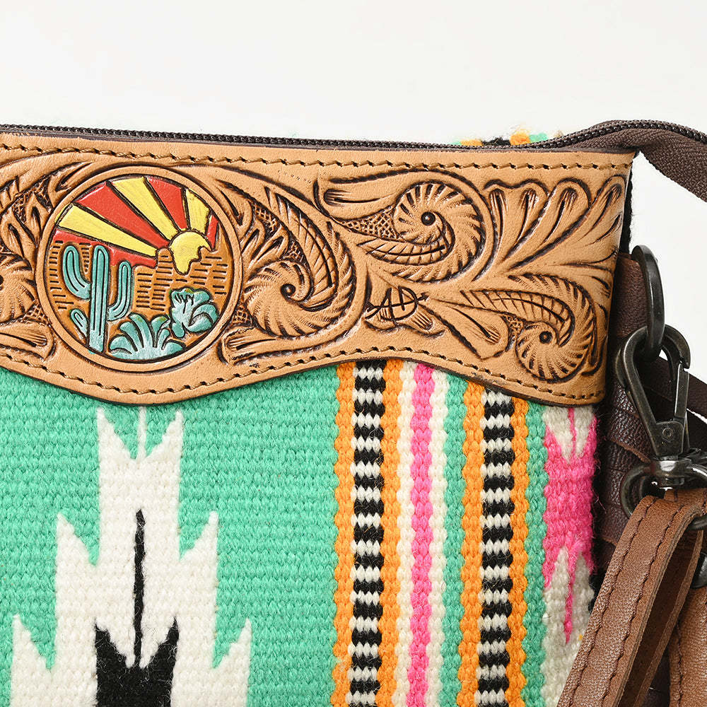 American Darling Cross Body Hand Tooled Saddle Blanket Genuine Leather Western Women Bag Handbag Purse | Crossbody for Cute