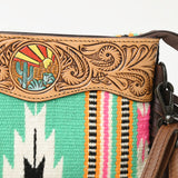 American Darling Cross Body Hand Tooled Saddle Blanket Genuine Leather Western Women Bag Handbag Purse | Crossbody for Cute