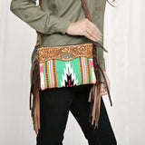 American Darling Cross Body Hand Tooled Saddle Blanket Genuine Leather Western Women Bag Handbag Purse | Crossbody for Cute