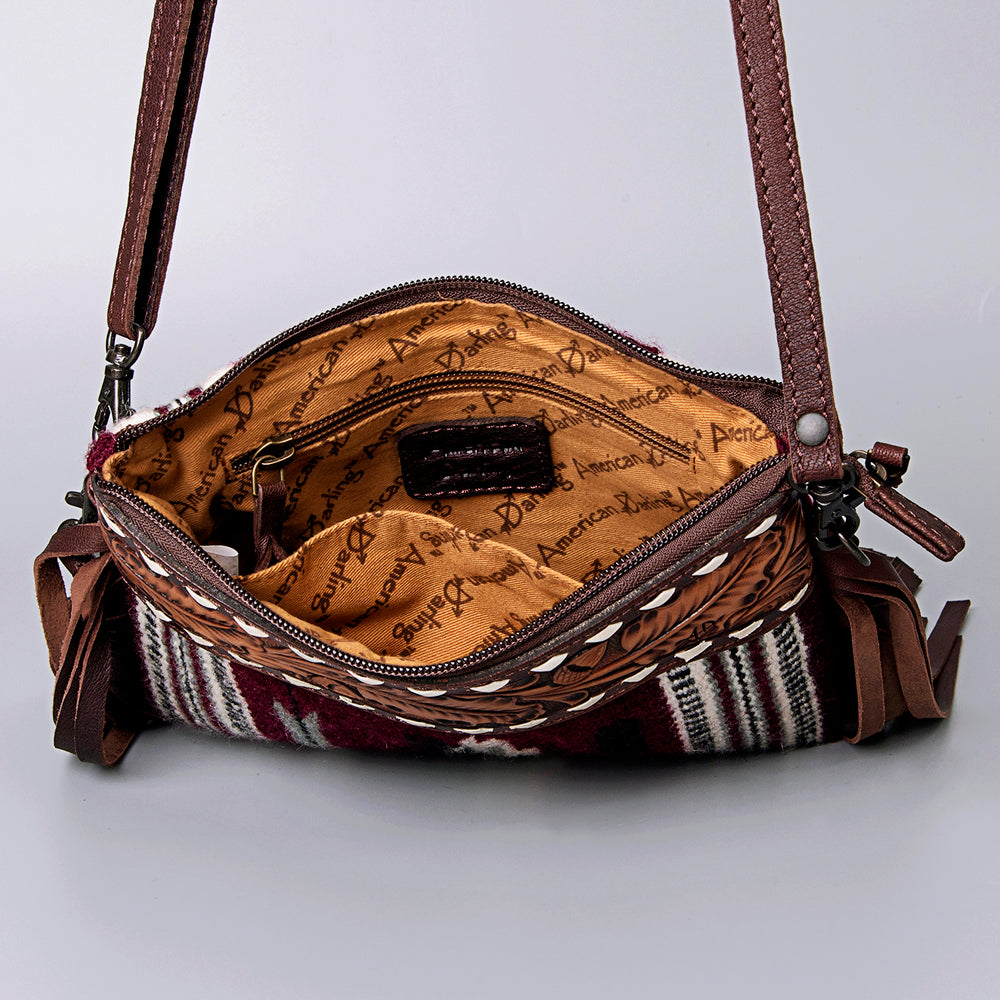 American Darling Cross Body Hand Tooled Saddle Blanket Genuine Leather Western Women Bag Handbag Purse | Crossbody for Cute