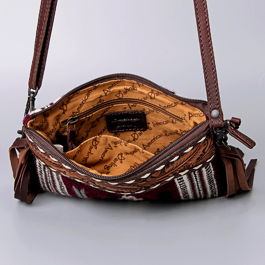 American Darling Cross Body Hand Tooled Saddle Blanket Genuine Leather Western Women Bag Handbag Purse | Crossbody for Cute