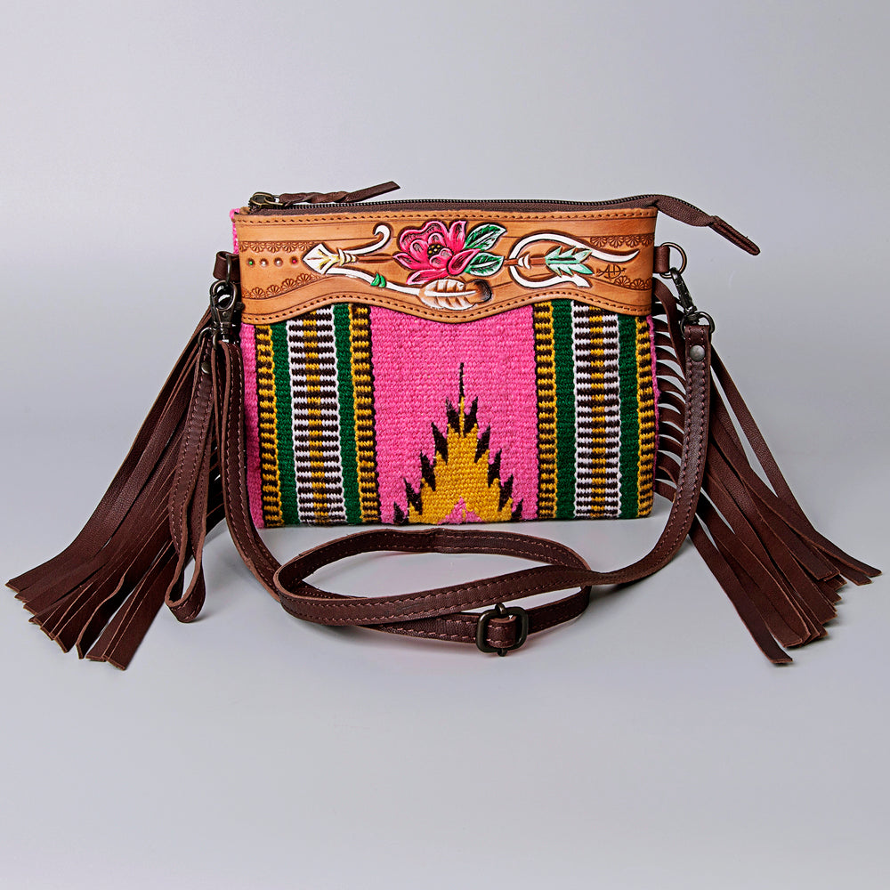 American Darling Cross Body Hand Tooled Saddle Blanket Genuine Leather Western Women Bag Handbag Purse | Crossbody for Cute