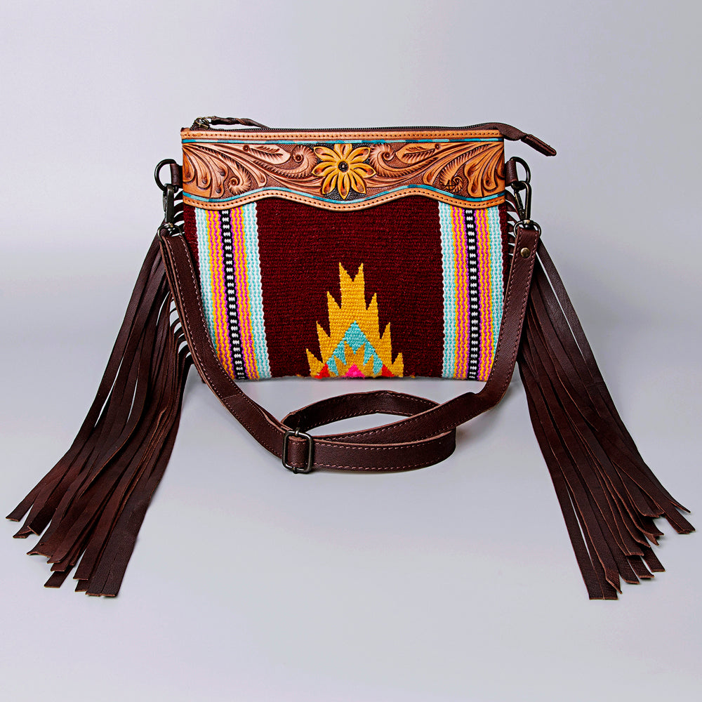 American Darling Cross Body Hand Tooled Saddle Blanket Genuine Leather Western Women Bag Handbag Purse | Crossbody for Cute